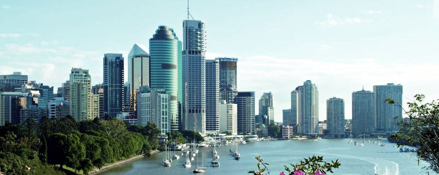 The Brisbane city skyline across the river